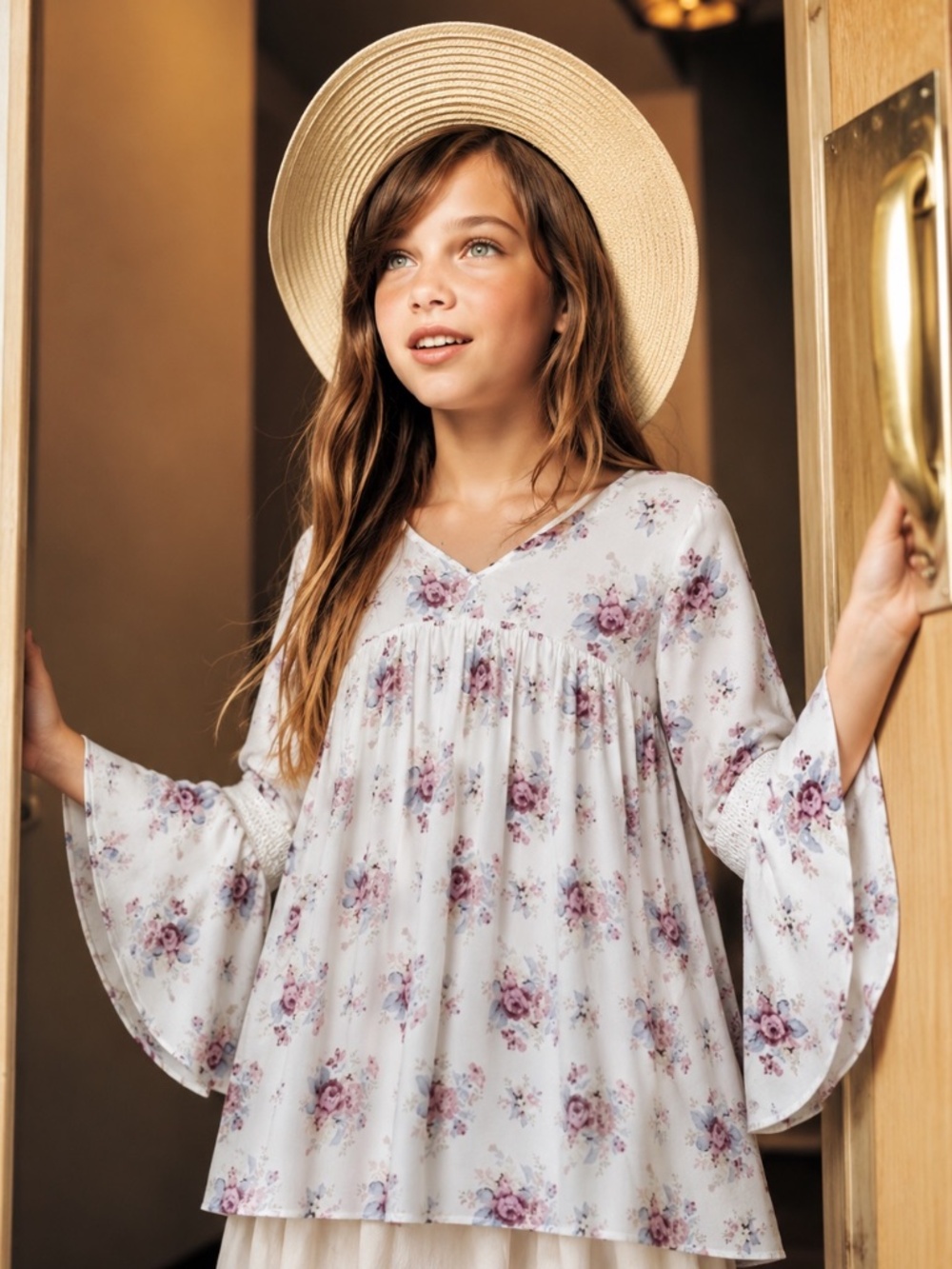 The Children’s Place off white floral blouse
